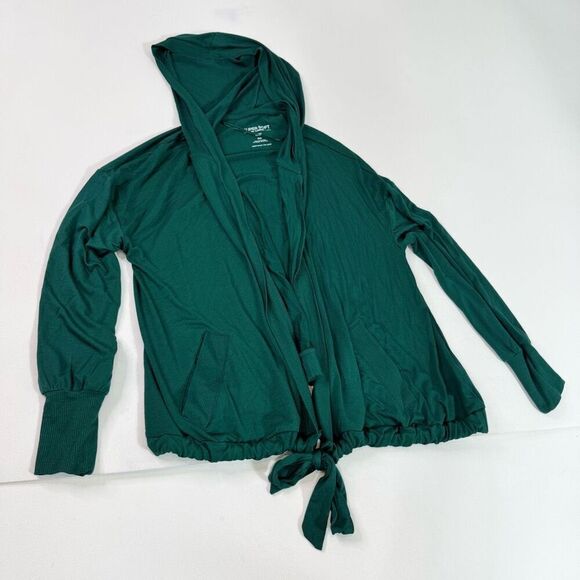 Torrid Sweater Womens 00 Green Super Soft Hooded Cardigan Open Front Long Sleeve - Picture 1 of 7